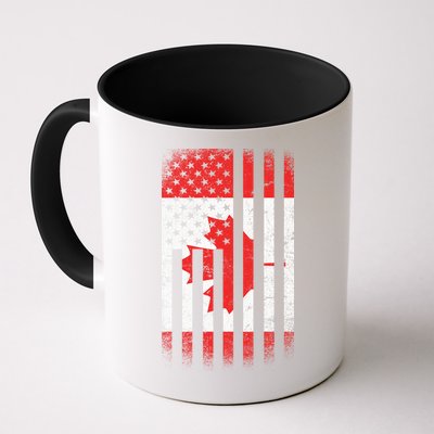 Canada Usa Mashup Maple Leaf Retro Flag Coffee Mug