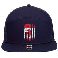Canada Usa Mashup Maple Leaf Retro Flag 7 Panel Mesh Trucker Snapback Hat