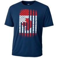 Canada Usa Mashup Maple Leaf Retro Flag Cooling Performance Crew T-Shirt