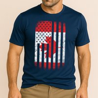 Canada Usa Mashup Maple Leaf Retro Flag Cooling Performance Crew T-Shirt