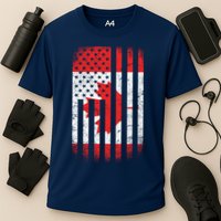 Canada Usa Mashup Maple Leaf Retro Flag Cooling Performance Crew T-Shirt