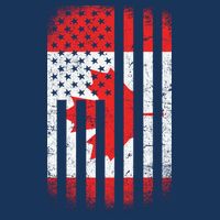 Canada Usa Mashup Maple Leaf Retro Flag Cooling Performance Crew T-Shirt