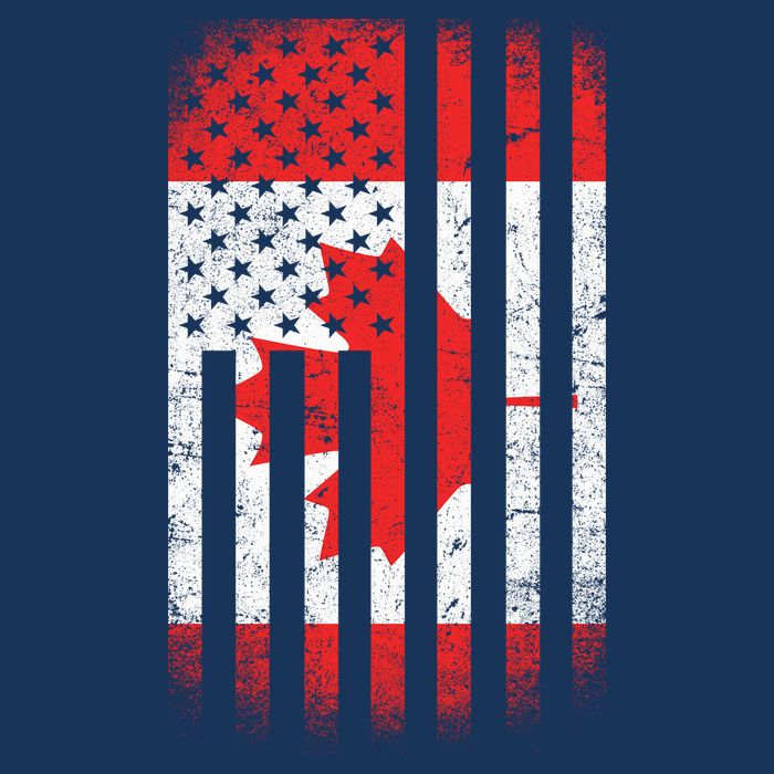 Canada Usa Mashup Maple Leaf Retro Flag Cooling Performance Crew T-Shirt