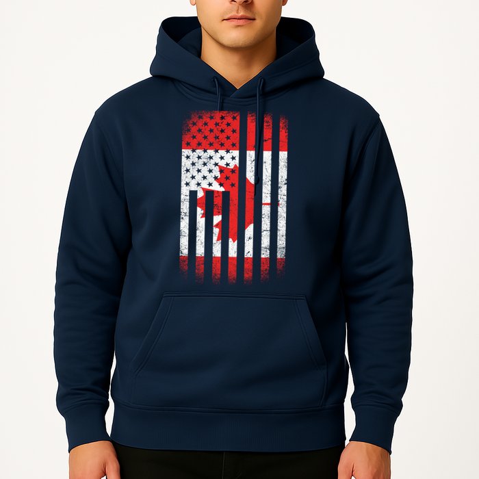 Canada Usa Mashup Maple Leaf Retro Flag Hoodie