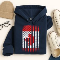 Canada Usa Mashup Maple Leaf Retro Flag Hoodie