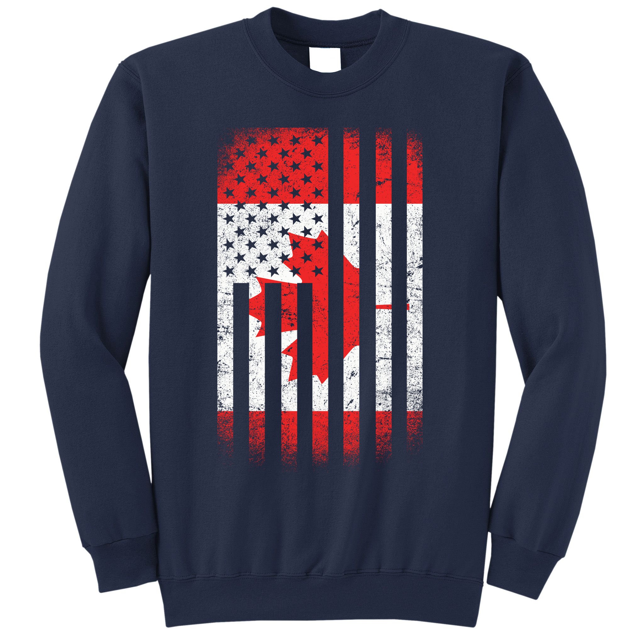 Canada Usa Mashup Maple Leaf Retro Flag Sweatshirt