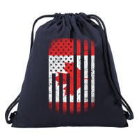 Canada Usa Mashup Maple Leaf Retro Flag Drawstring Bag