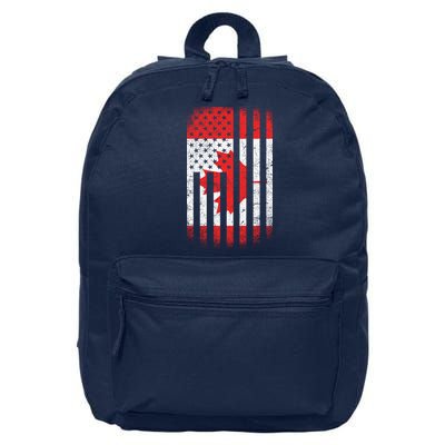 Canada Usa Mashup Maple Leaf Retro Flag 16 in Basic Backpack