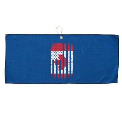Canada Usa Mashup Maple Leaf Retro Flag Large Microfiber Waffle Golf Towel