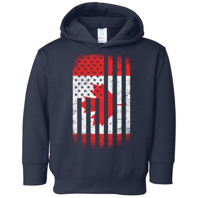 Canada Usa Mashup Maple Leaf Retro Flag Toddler Hoodie