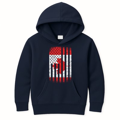 Canada Usa Mashup Maple Leaf Retro Flag Kids Hoodie