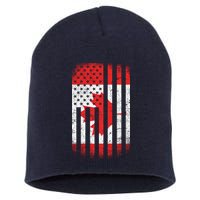 Canada Usa Mashup Maple Leaf Retro Flag Short Acrylic Beanie