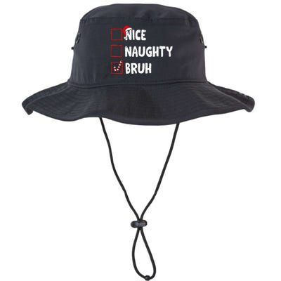 Christmas Nice Naughty Bruh Funny Xmas List Legacy Cool Fit Booney Bucket Hat