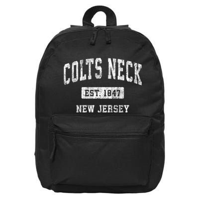 Colts Neck New Jersey Nj Vintage Sports Established 16 in Basic Backpack