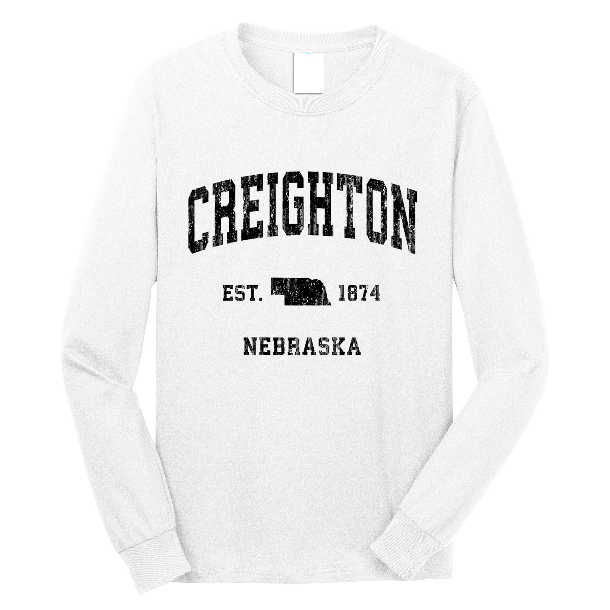 Creighton Nebraska Ne Vintage Established Athletic Sports Design Long Sleeve Shirt