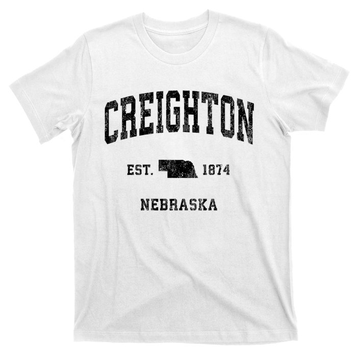 Creighton Nebraska Ne Vintage Established Athletic Sports Design T-Shirt