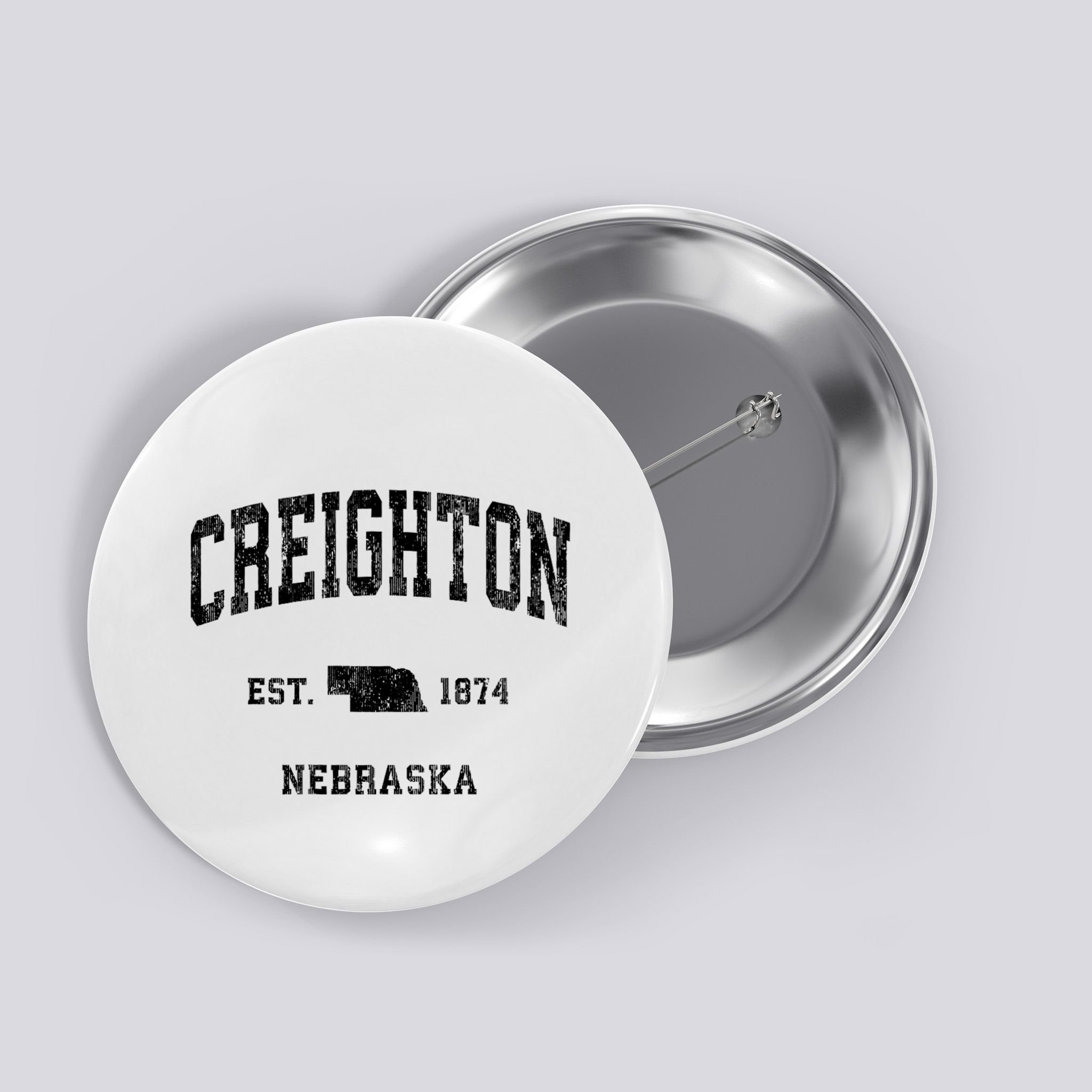 Creighton Nebraska Ne Vintage Established Athletic Sports Design Button