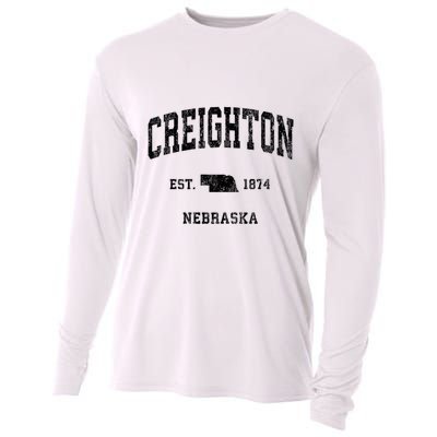Creighton Nebraska Ne Vintage Established Athletic Sports Design Cooling Performance Long Sleeve Crew