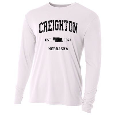 Creighton Nebraska Ne Vintage Established Athletic Sports Design Cooling Performance Long Sleeve Crew