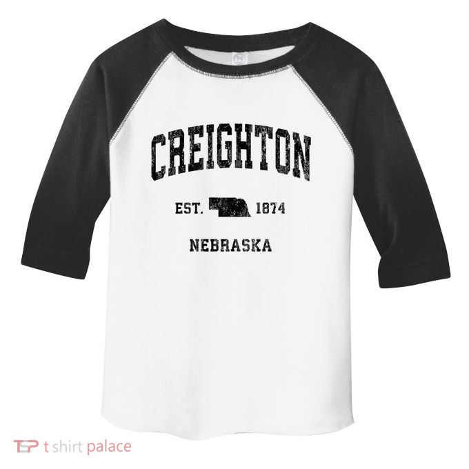 Creighton Nebraska Ne Vintage Established Athletic Sports Design Toddler Fine Jersey T-Shirt