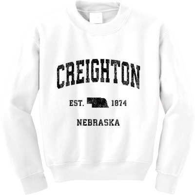 Creighton Nebraska Ne Vintage Established Athletic Sports Design Kids Sweatshirt