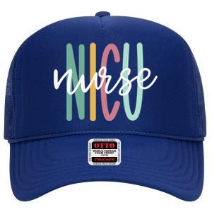 Cute Nicu Nurse Funny Gift High Crown Mesh Back Trucker Hat