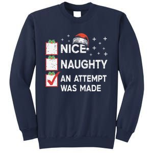 Christmas Nice Naughty An Attempt Was Made Xmas List Santa Sweatshirt