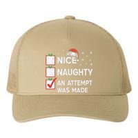 Christmas Nice Naughty An Attempt Was Made Xmas List Santa Yupoong Adult 5-Panel Trucker Hat