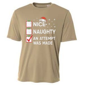 Christmas Nice Naughty An Attempt Was Made Xmas List Santa Cooling Performance Crew T-Shirt