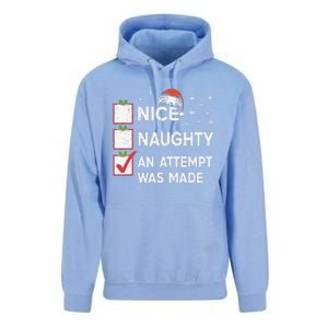 Christmas Nice Naughty An Attempt Was Made Xmas List Santa Unisex Surf Hoodie