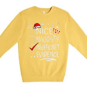 Christmas Nice Naughty Insufficient Evidence Family Group Premium Crewneck Sweatshirt