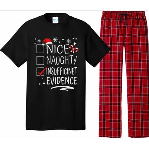 Christmas Nice Naughty Insufficient Evidence Family Group Pajama Set