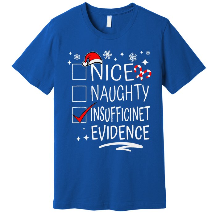 Christmas Nice Naughty Insufficient Evidence Family Group Premium T-Shirt