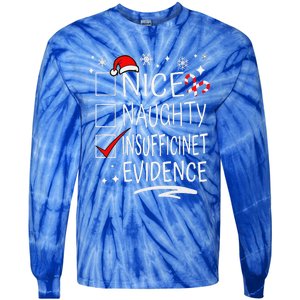 Christmas Nice Naughty Insufficient Evidence Family Group Tie-Dye Long Sleeve Shirt