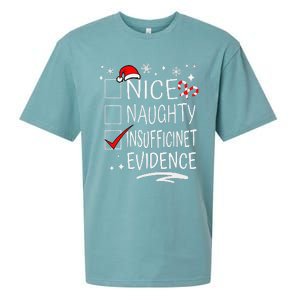 Christmas Nice Naughty Insufficient Evidence Family Group Sueded Cloud Jersey T-Shirt