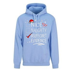 Christmas Nice Naughty Insufficient Evidence Family Group Unisex Surf Hoodie