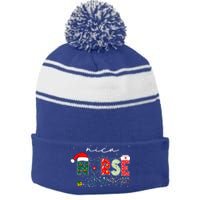 Christmas Nicu Nurse Funny Gift Neonatal Intensive Care Nurse Meaningful Gift Stripe Pom Pom Beanie