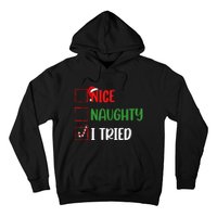 Christmas Nice Naughty I Tried Holiday Xmas 2024 Hoodie