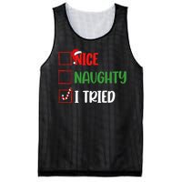 Christmas Nice Naughty I Tried Holiday Xmas 2024 Mesh Reversible Basketball Jersey Tank