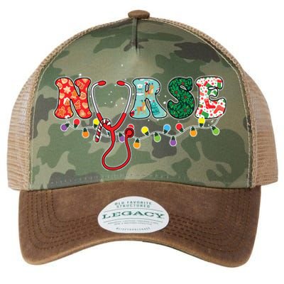 Christmas Nurse Nursing Cute Health Worker Christmas Pattern Legacy Tie Dye Trucker Hat