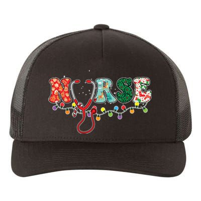 Christmas Nurse Nursing Cute Health Worker Christmas Pattern Yupoong Adult 5-Panel Trucker Hat