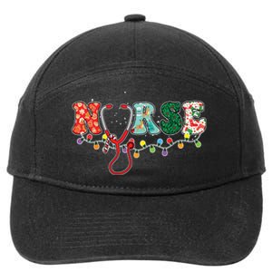 Christmas Nurse Nursing Cute Health Worker Christmas Pattern 7-Panel Snapback Hat