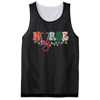 Christmas Nurse Nursing Cute Health Worker Christmas Pattern Mesh Reversible Basketball Jersey Tank