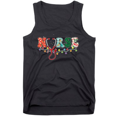 Christmas Nurse Nursing Cute Health Worker Christmas Pattern Tank Top