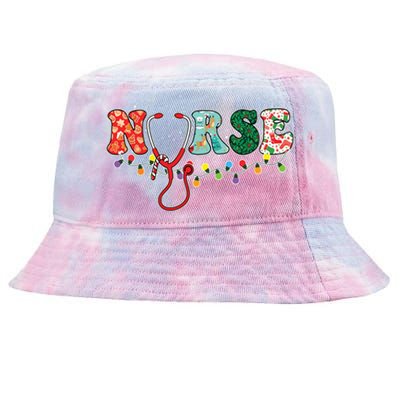 Christmas Nurse Nursing Cute Health Worker Christmas Pattern Tie-Dyed Bucket Hat