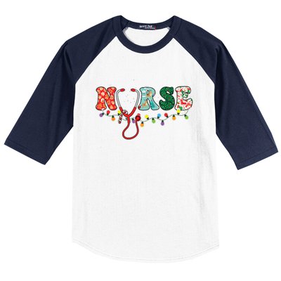 Christmas Nurse Nursing Cute Health Worker Christmas Pattern Baseball Sleeve Shirt