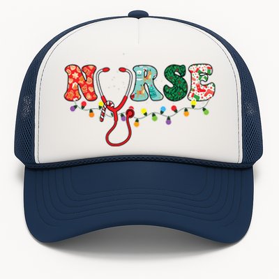 Christmas Nurse Nursing Cute Health Worker Christmas Pattern Trucker Hat