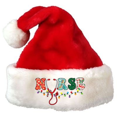 Christmas Nurse Nursing Cute Health Worker Christmas Pattern Premium Christmas Santa Hat