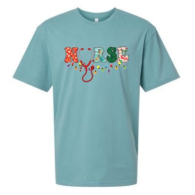 Christmas Nurse Nursing Cute Health Worker Christmas Pattern Sueded Cloud Jersey T-Shirt