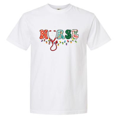 Christmas Nurse Nursing Cute Health Worker Christmas Pattern Garment-Dyed Heavyweight T-Shirt